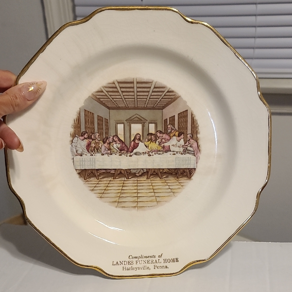 Vintage And Unique Sabina Line Commemorative Plate with Gold Trim